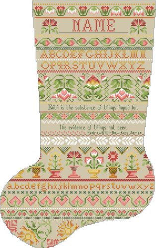 (image for) Cranberry Colonial Heritage Stocking